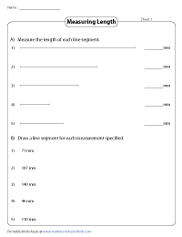 Measuring and Drawing Line Segments - Millimeters