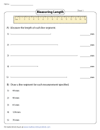 Measuring Line Segment - With Ruler - Millimeters