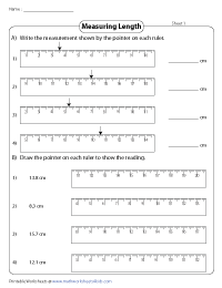 Reading Rulers - cm - decimals