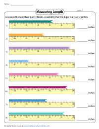 Reading Measuring Tapes - Halves and Quarters
