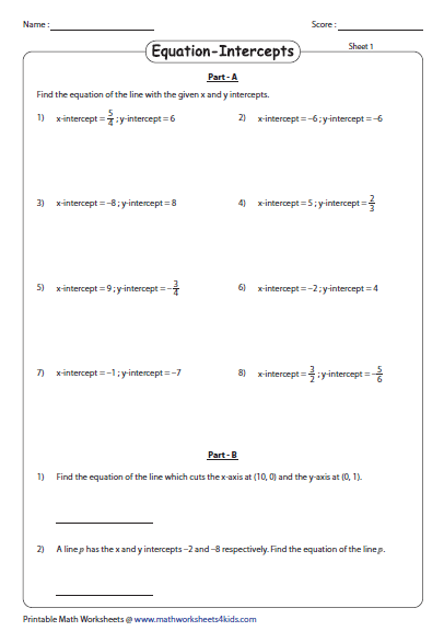linear-equation-of-a-line-worksheets
