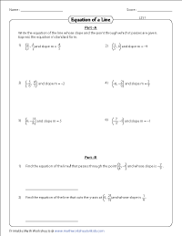 Equation of a Line: Standard Form - Level 2
