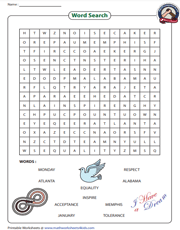 Martin Luther King | Word search