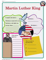 Martin Luther King | Writing Prompt