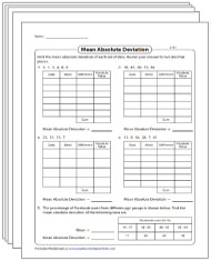 Mean Absolute Deviation Worksheets