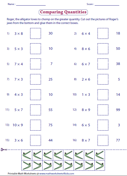 basic multiplication worksheets