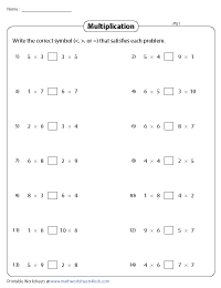 Multiplication and Comparison | Using Symbols - Moderate