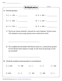 Multiplying by Multiples of 100
