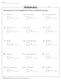 Repeated Addition to Multiplication - Easy