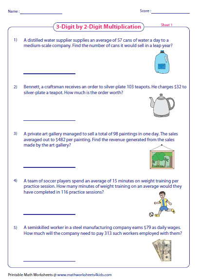 multiplication worded problems year 5