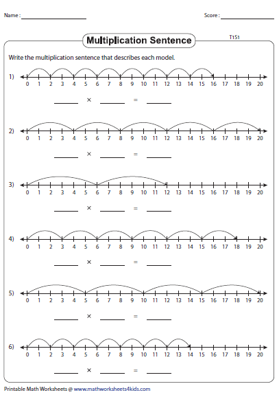 multiplication-using-number-line-worksheets