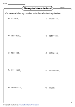 Convert Binary Numbers to Hexadecimals