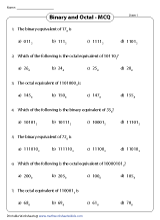 Number System Conversion Worksheets