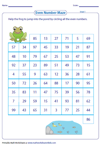 Odd and Even Numbers Maze
