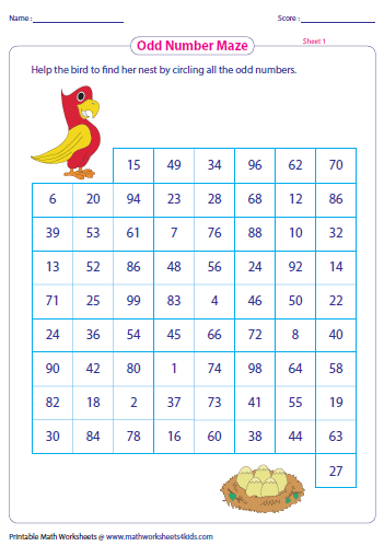 Odd and Even Numbers Maze