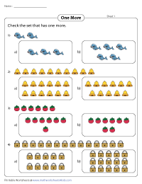 One More or One Less Worksheets