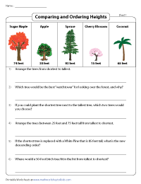 Comparing and Ordering Heights