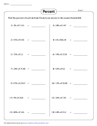 Percent Worksheets
