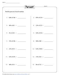 Percent Worksheets