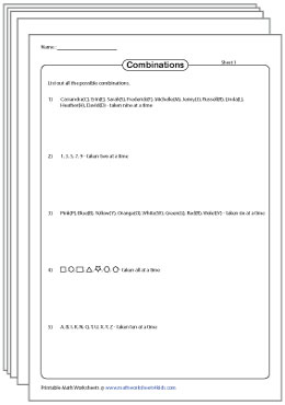 Combination Worksheets