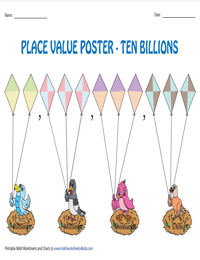 Place Value Templates: Ten billions