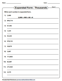 expanded form practice worksheets
 Standard and Expanded Form | Place Value Worksheets