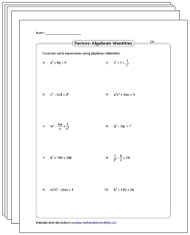 Factorization using Algebraic Identities