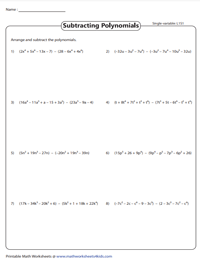 Arrange: Single Variable - Level 1