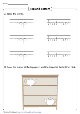 Tracing the Words Top and Bottom