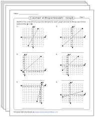 Constant of Proportionality Worksheets