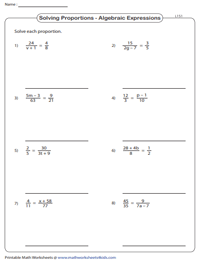 Level 1: Solve the Proportion - Algebraic Expression