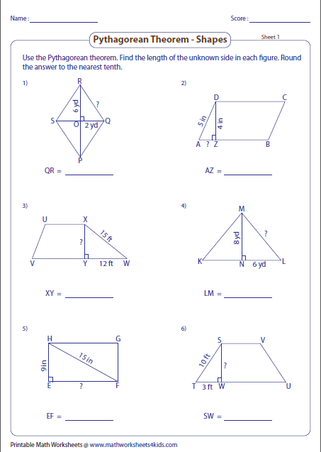 pythagorean-theorem-worksheets
