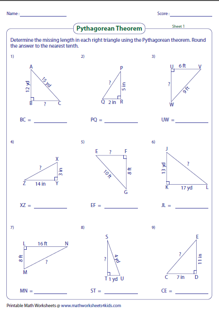 pythagorean-theorem-worksheets