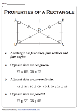 Properties of a Rectangle - Charts