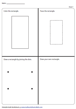 Color, Trace, Connect and Draw a Rectangle