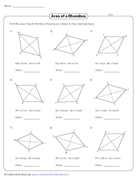 Area of a Rhombus | Decimals – Type 1 