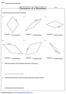 Perimeter of a Rhombus | Integers - Level 1