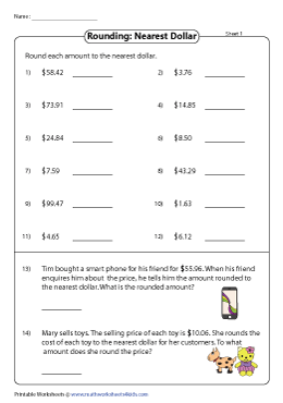 Rounding Money Worksheets