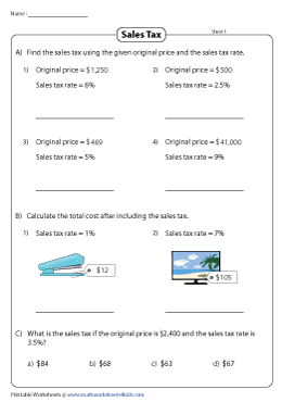 Sales Tax Worksheets