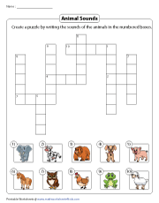 Animal Sounds Crossword Puzzle
