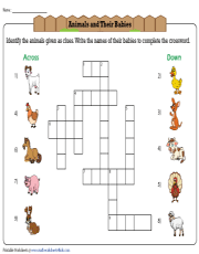 Animals and Their Babies Crossword