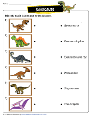 Matching Dinosaurs and Their Names