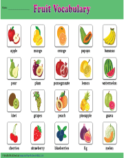 Fruit Vocabulary Chart