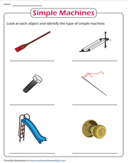 Label the Simple Machines Worksheet