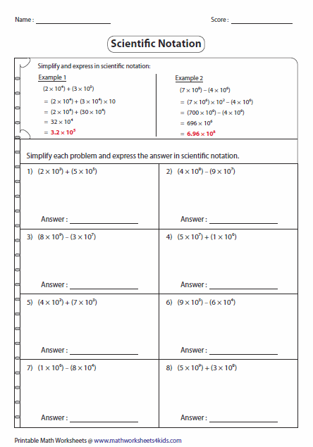  Scientific Notation Worksheets Worksheet Template Tips And Reviews