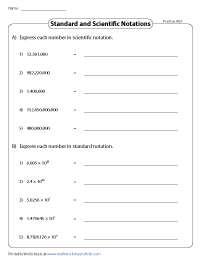 Scientific Notation Worksheets
