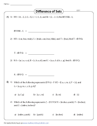 Difference of Sets | Relative Complement - Three Sets