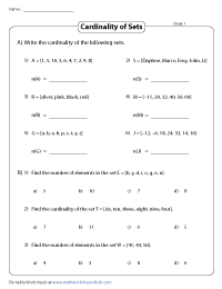 Finding Cardinality of a Set