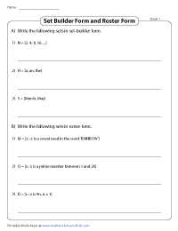 Set Builder Form and Roster Form