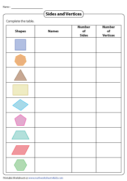 Completing the 2D Shapes Attributes Table